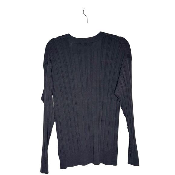 NWT Equipment Aderes V-Neck Jumper Ribbed Long Sleeve Sweater Gray Size Small - Picture 3 of 5